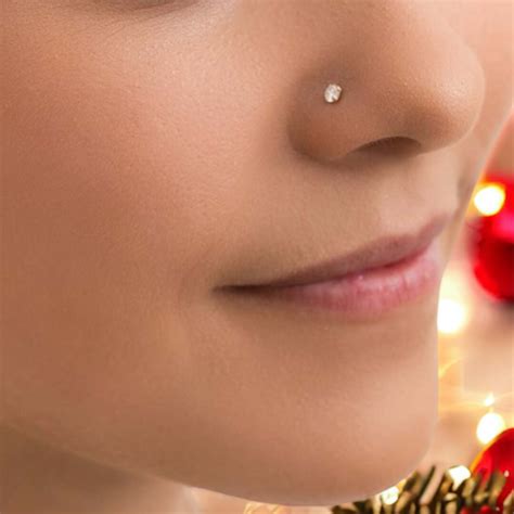 threadless nose ring|genuine diamond nose stud.